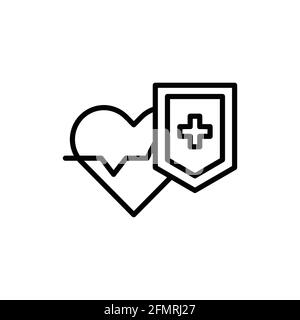 Protection health care line icon. Isolated vector element. Stock Vector