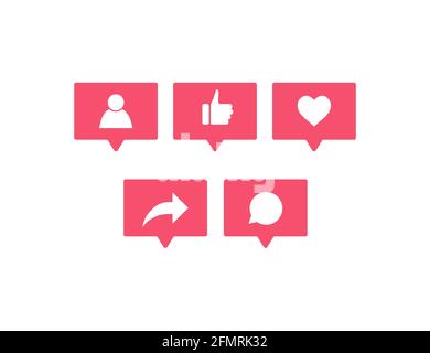 Vector illustration. Like, follow share comment icon Stock Vector