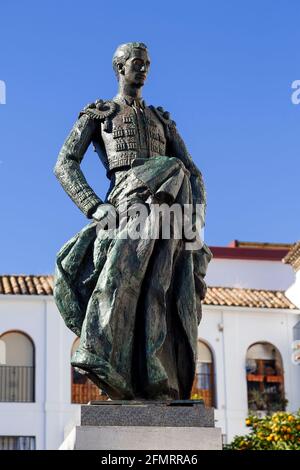 CORDOBA, SPAIN - NOVEMBER 26: Monument in his hometown to the spanish bullfighter Manuel Rodriguez Sanchez, known as 'Manolete', November 26, 2013 in Stock Photo
