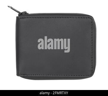 black mens wallet path isolated on white Stock Photo