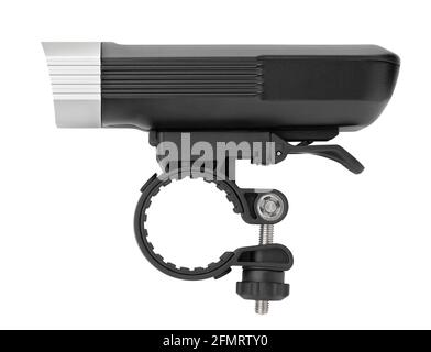 bicycle front light path isolated on white Stock Photo