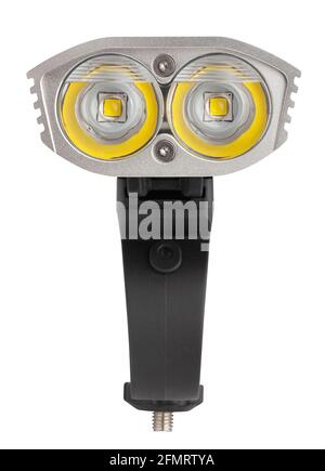bicycle front light path isolated on white Stock Photo