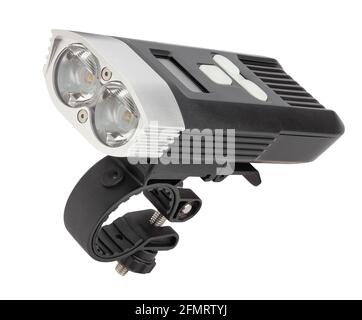 bicycle front light path isolated on white Stock Photo