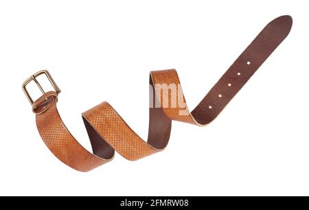 brown belt path isolated on white Stock Photo