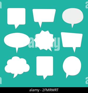 Speech Bubbles Set of Distorted Circle and Blank shapes Stock Vector