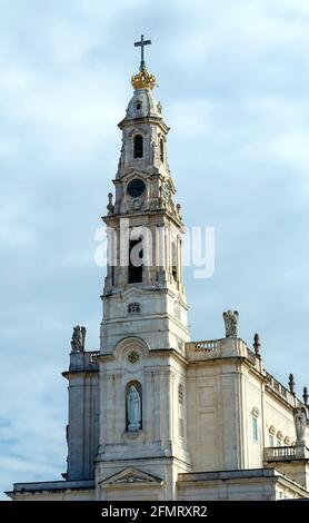 Fatima, Portugal - March 21, 2016: Sanctuary of Fatima, Portugal. Basilica of Nossa Senhora do Rosario and the colonnade. One of the most important Ma Stock Photo