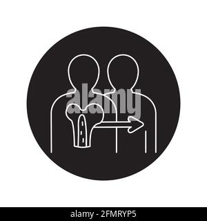 Bone marrow color line icon. Donor organ. Pictogram for web page, mobile app, promo. UI UX GUI design element. Editable stroke. Stock Vector