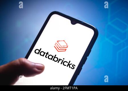 Brazil. 11th May, 2021. In this photo illustration the Databricks logo seen displayed on a smartphone screen. (Photo by Rafael Henrique/SOPA Images/Sipa USA) Credit: Sipa USA/Alamy Live News Stock Photo