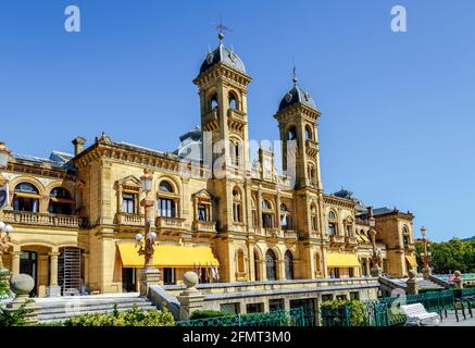 San Sebastian, Spain - August 22, 2016: City Council in San Sebastian, Spain. Its premises are located in the former casino of the city, built up in 1 Stock Photo