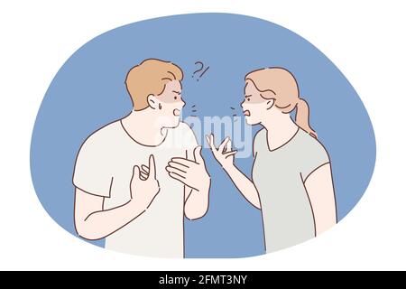 Family, quarrel, divorce concept Stock Vector