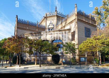 Museum of Popular Arts, Mudejar pavilion in Maria Luisa park in Seville, Spain Stock Photo