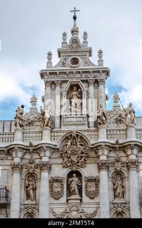 University in Valladolid Spain Detail facade founded in 1241 Stock Photo