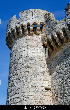 Castle of the Franco de Toledo, Villafuerte of Esgueva, Valladolid Spain Stock Photo