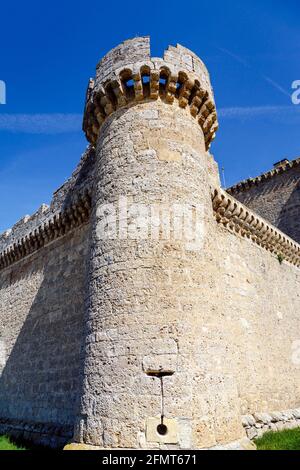 Castle of the Franco de Toledo, Villafuerte of Esgueva, Valladolid Spain Stock Photo