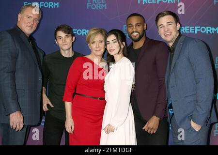 LOS ANGELES - JAN 10:  Michael McGrady, Jonthan Whitesell, Romy Rosemont, Dilan Gwyn, Jeff Pierre, Burkely Duffield at the Disney/ABC TV TCA Winter 2017 Party at Langham Hotel on January 10, 2017 in Pasadena, CA Stock Photo