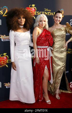 LOS ANGELES - JUL 11:  China Anne McClain, Dove Cameron, Sofia Carson at the 'Descendants 2' Premiere Screening at the Cinerama Dome at ArcLight on July 11, 2017 in Los Angeles, CA Stock Photo