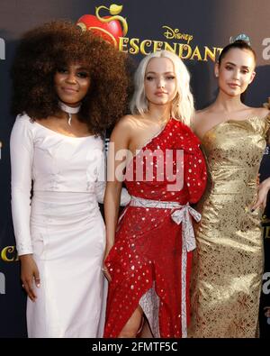 LOS ANGELES - JUL 11:  China Anne McClain, Dove Cameron, Sofia Carson at the 'Descendants 2' Premiere Screening at the Cinerama Dome at ArcLight on July 11, 2017 in Los Angeles, CA Stock Photo