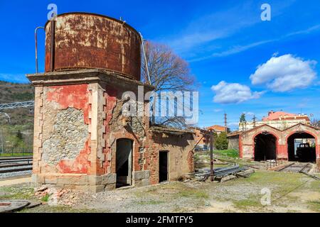 old abandoned train station in Ripoll, Spain Stock Photo