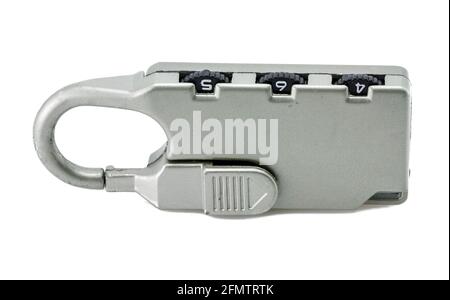 numerical combination lock three digit isolated on white background Stock Photo