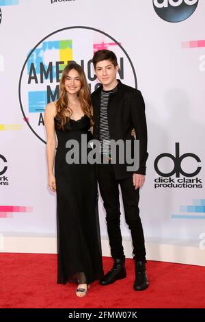 LOS ANGELES - NOV 19:  Sedona James, Mason Cook at the American Music Awards 2017 at Microsoft Theater on November 19, 2017 in Los Angeles, CA Stock Photo