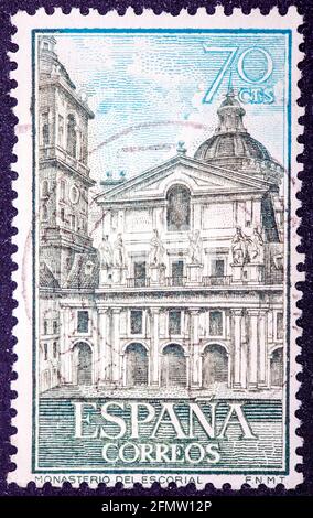SPAIN - CIRCA 1961: stamp printed by Spain, shows Views of Escorial, circa 1961 Stock Photo