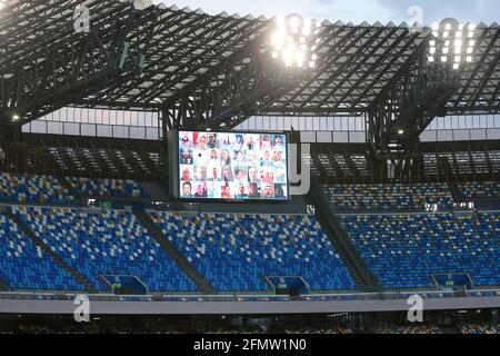 Naples, Campania, ITALY. 11th May, 2021. During the Italian Serie A Football match SSC Napoli vs AC Udinese on May 12, 2021 at the Diego Maradona stadium in Naples.In picture: Credit: Fabio Sasso/ZUMA Wire/Alamy Live News Stock Photo