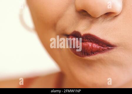Pouting woman's lips. Stock Photo