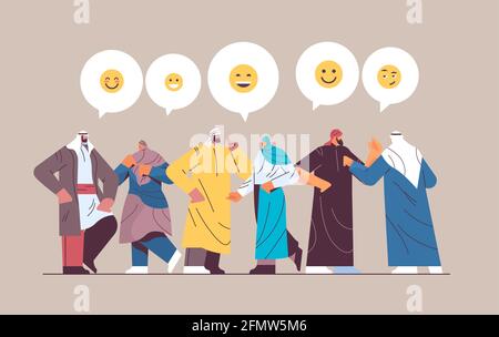 arabic people chatting in messenger or social network chat bubble communication online instant messaging Stock Vector