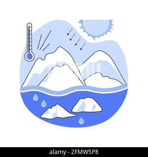 Melting glaciers abstract concept vector illustration. Stock Vector