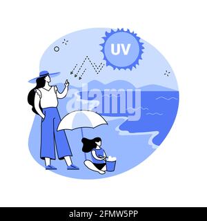 Ultraviolet radiation abstract concept vector illustration. Stock Vector