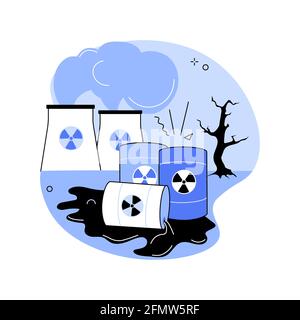 Radioactive pollution abstract concept vector illustration. Stock Vector