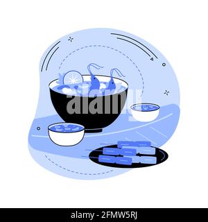 Thai cuisine abstract concept vector illustration. Stock Vector