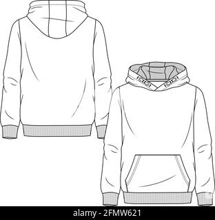 Premium Vector | Template hoodie vector illustration flat sketch design  outline