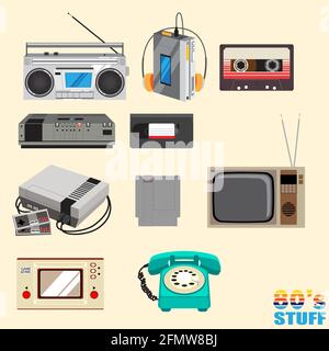 80 stuff version 1 vector illustration Stock Vector