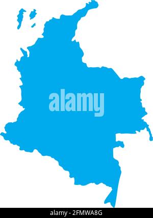 Colombia map, stylish location icon with Colombia map and flag. Green ...