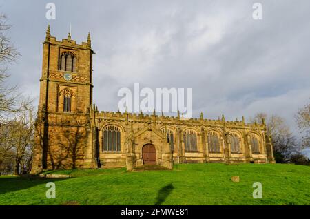 The Parish Church of St. Mary the Virgin in Mold, Flintshire Stock Photo