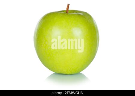 Green apple fruit isolated on a white background food Stock Photo