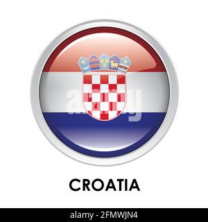 Round flag of Croatia Stock Photo