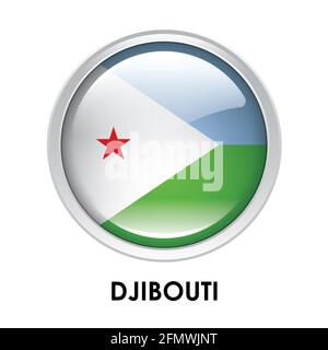 Round flag of Djibouti Stock Photo