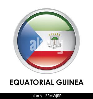 Round flag of Equatorial Guinea Stock Photo