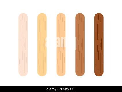 Popsicle stick for ice cream, medical tongue depressor set. Stock Vector