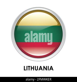 Round flag of Lithuania Stock Photo
