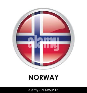 Round flag of Norway Stock Photo