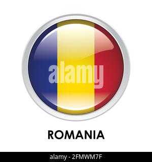 Round flag of Romania Stock Photo