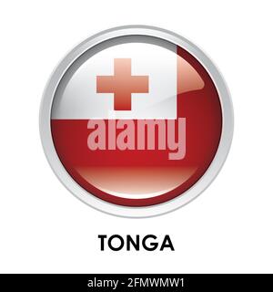 Round flag of Tonga Stock Photo