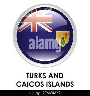 Round flag of Turks And Caicos Islands Stock Photo