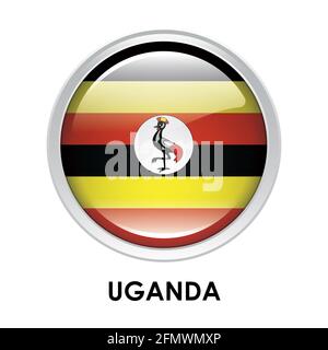 Round flag of Uganda Stock Photo