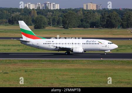 Berlin, Germany - 30. August 2017: Bul Air Boeing 737 at Berlin Tegel airport (TXL) in Germany. Boeing is an aircraft manufacturer based in Seattle, W Stock Photo