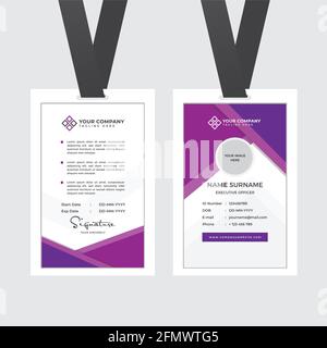 Premium Employee ID Card with Photo Placeholder, Name, Position and Company Profile Template Vector