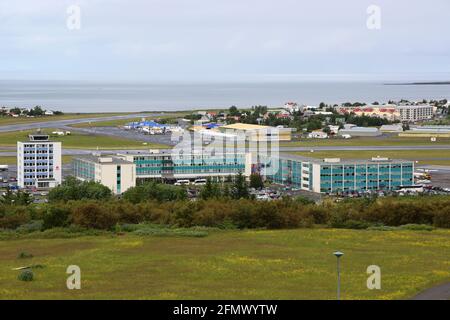 Reykjavik, Iceland – July 4, 2017: Overview of Reykjavik airport (RKV) in Iceland. Stock Photo